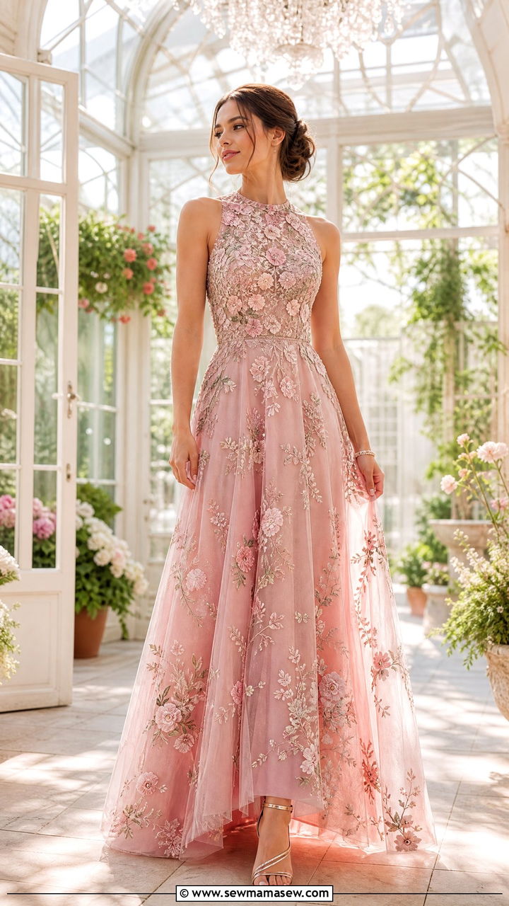 Sheer Overlay Prom Dress With Strappy Heels And Crystal Bracelet - 40 Prom outfit ideas