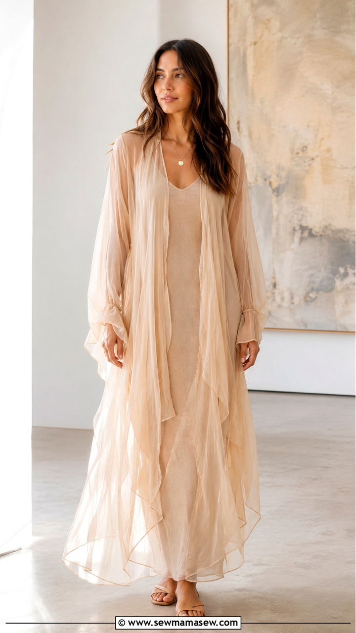 Sheer layered dress over knit - 25 Boho chic clothing ideas 2026