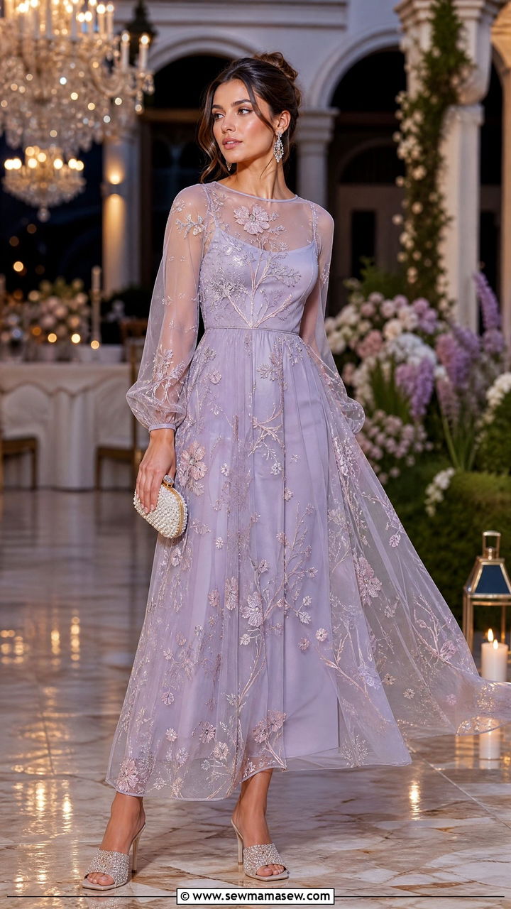 Sheer overlay dress with heeled mules - 40 Summer outfits with dresses