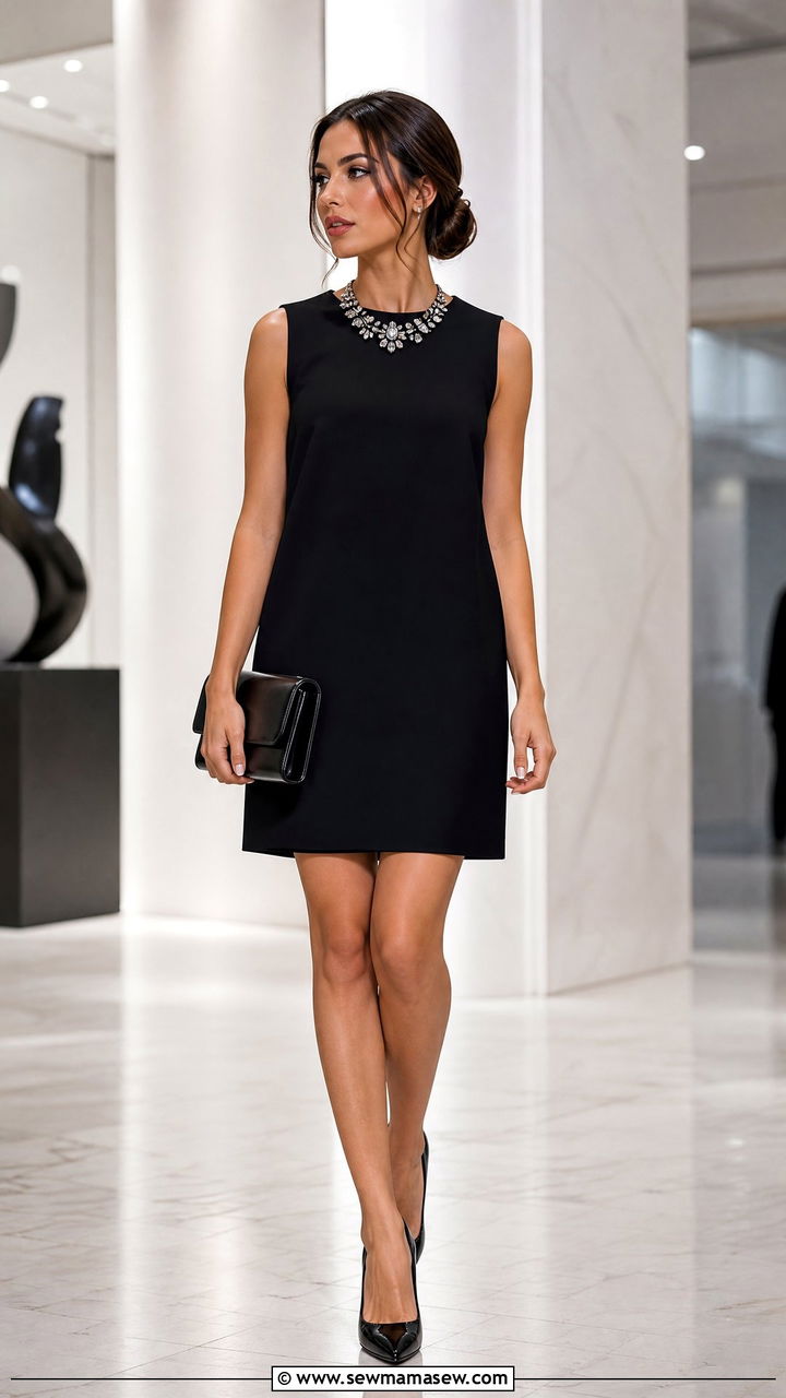 Shift dress with black heels - 25 Shift dress outfit ideas with heels