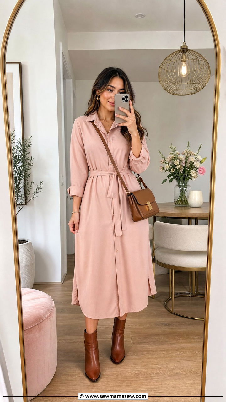 Shirt Dress And Ankle Boots Modest Birthday Outfit - 25 modest birthday outfit ideas