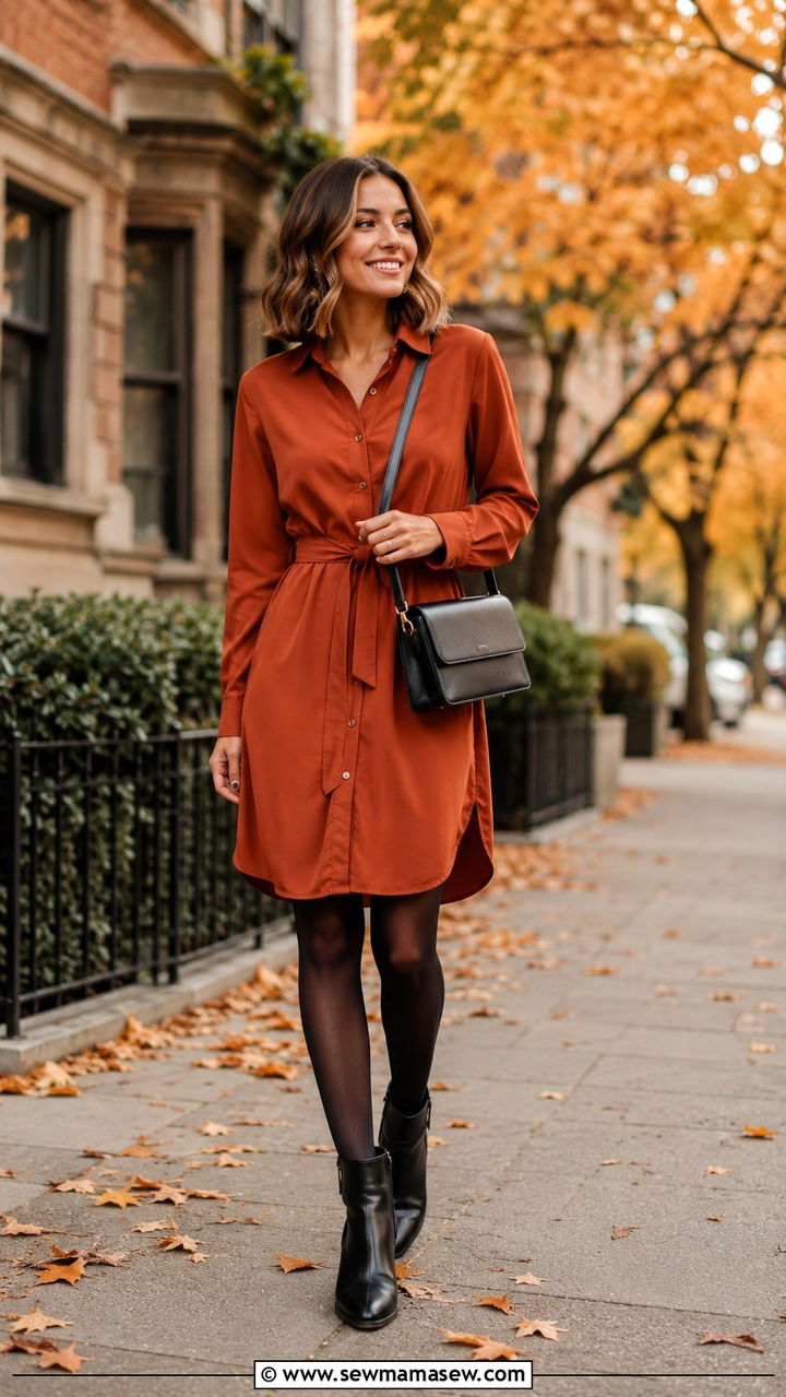 Shirt Dress With Ankle Boots - 30 How to style a shirt dress