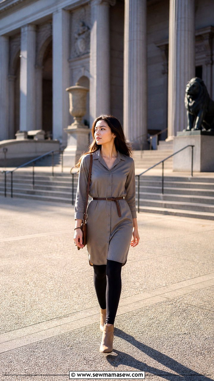 Shirt Dress With Leggings San Francisco - 40 San Francisco outfit ideas