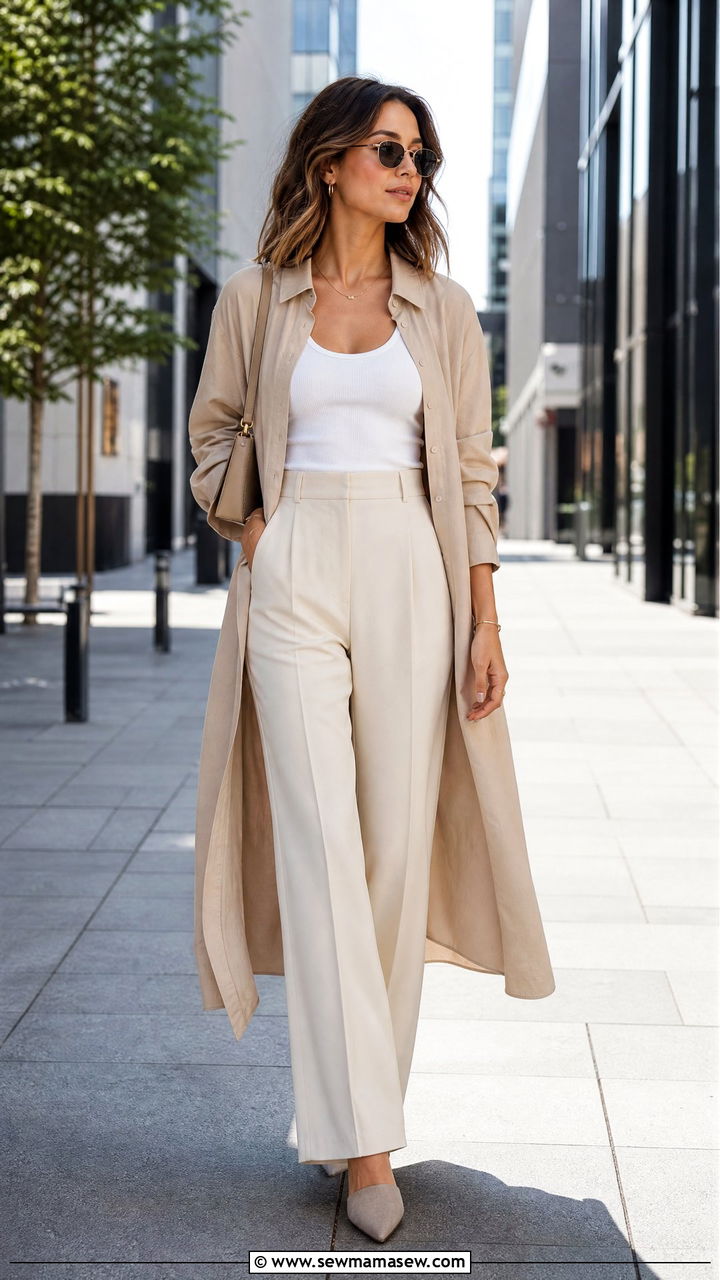 Shirt Dress Worn Open Over Trousers - 25 chic shirt dress outfit ideas