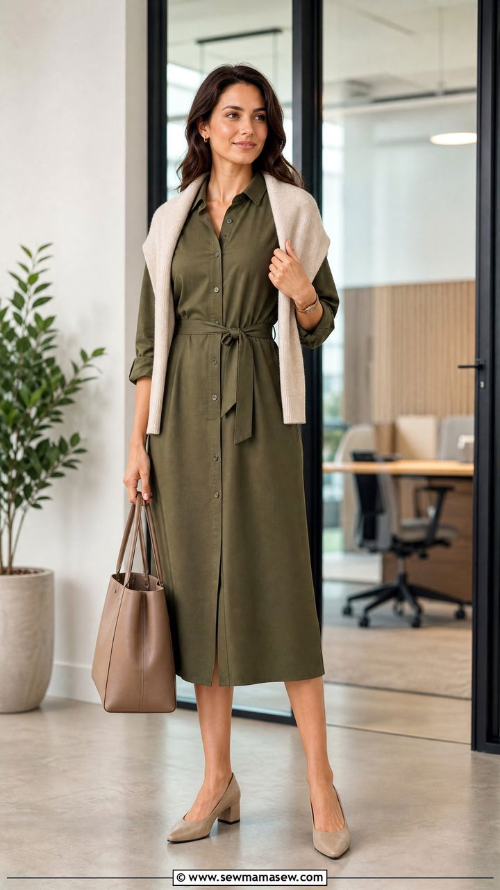 Shirt Midi Dress Outfit For Work - 25 chic midi dress outfit ideas