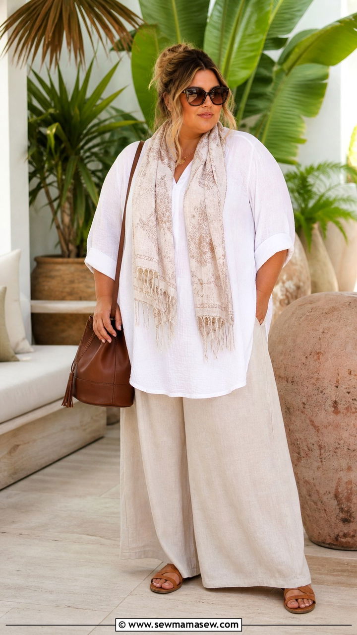 Shirt dress and woven straw tote plus size - 20 Coastal grandma outfits plus size