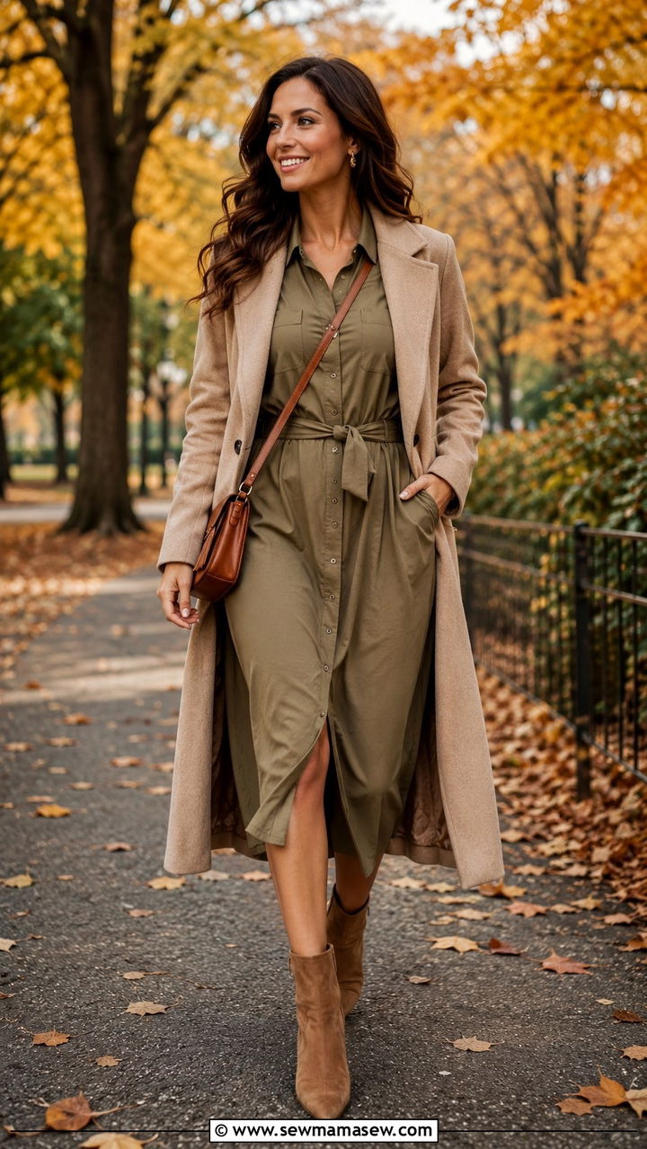 Shirt dress with ankle boots outfit - 30 how to style shirt dress