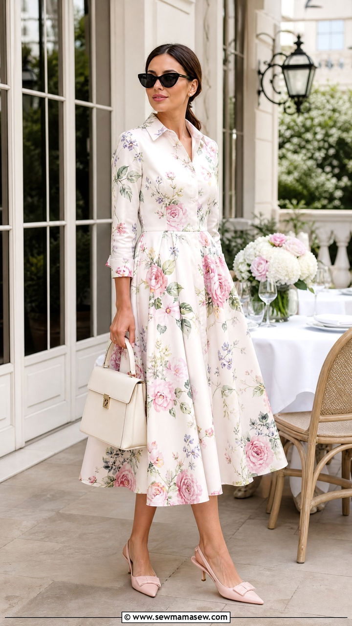 Shirt dress with kitten heels outfit - 30 how to style shirt dress