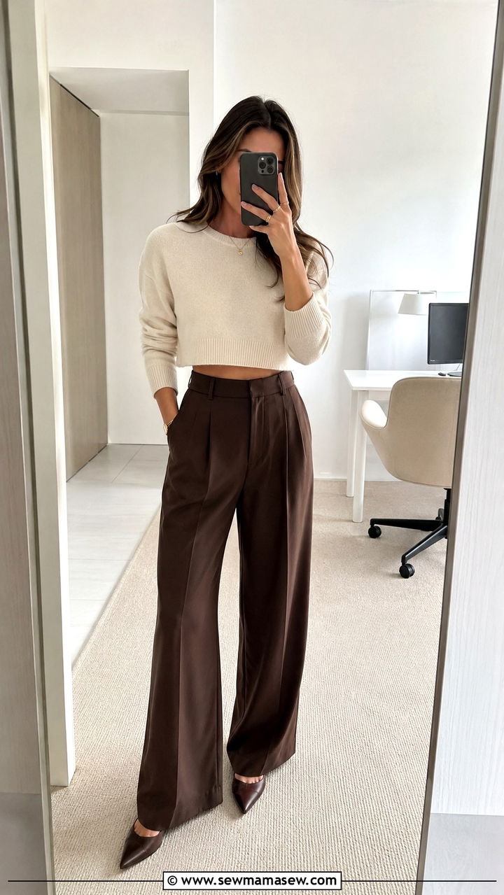 Shirtdress With A Leather Belt And Ballet Flats - 30 transitional office outfit ideas