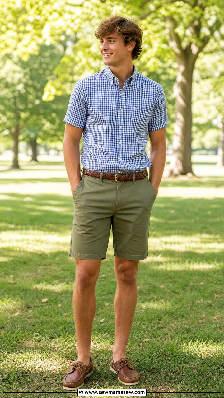 Short Sleeve Button Down With Chino Shorts - 20 5th grade graduation outfit ideas