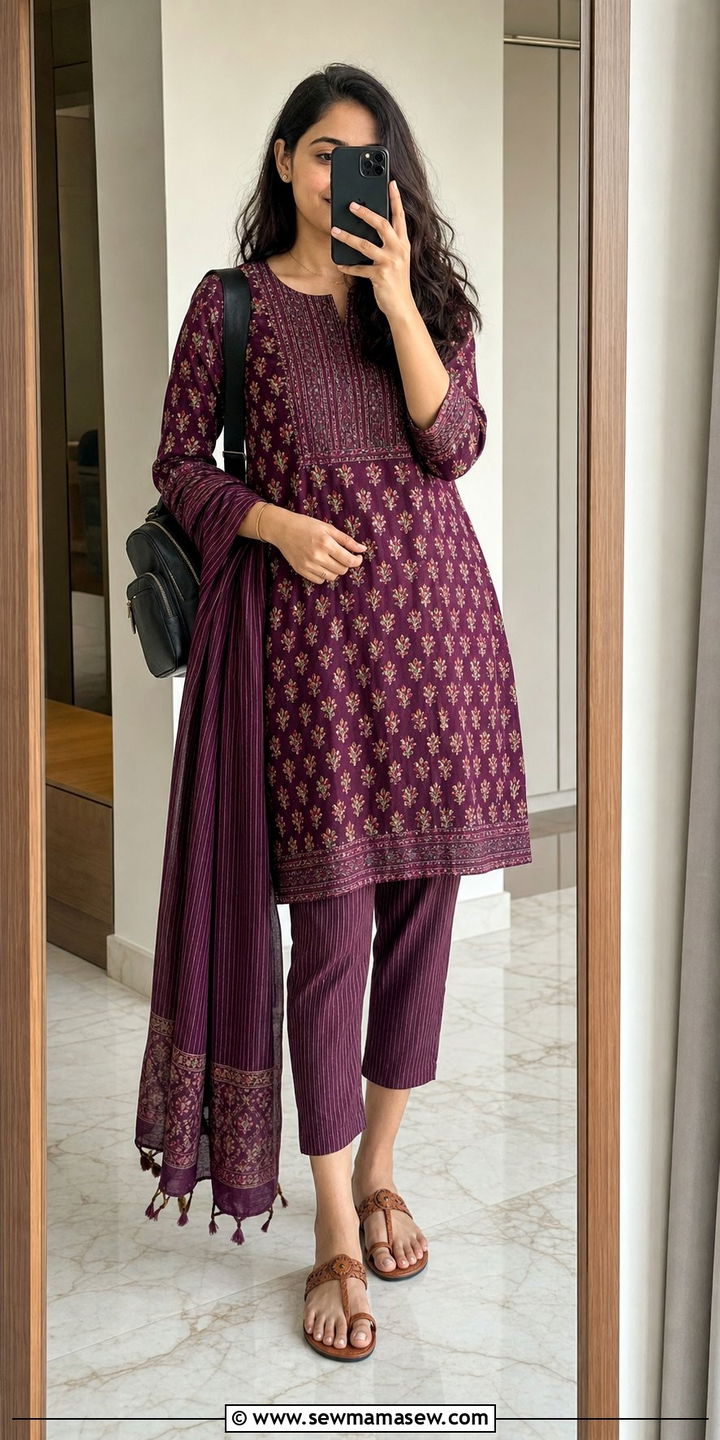 Short kurta with cropped pants - 25 Delhi outfit ideas