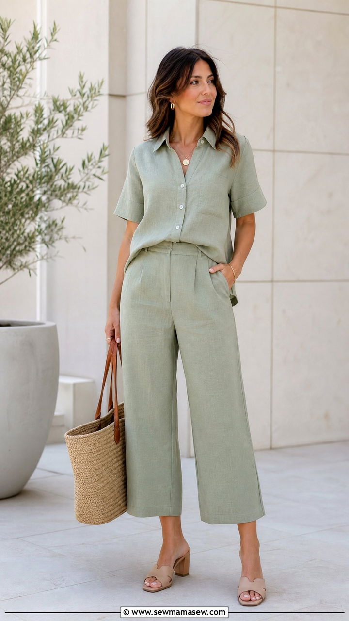 Short sleeve matching set for summer office - 30 Matching set outfit ideas for office