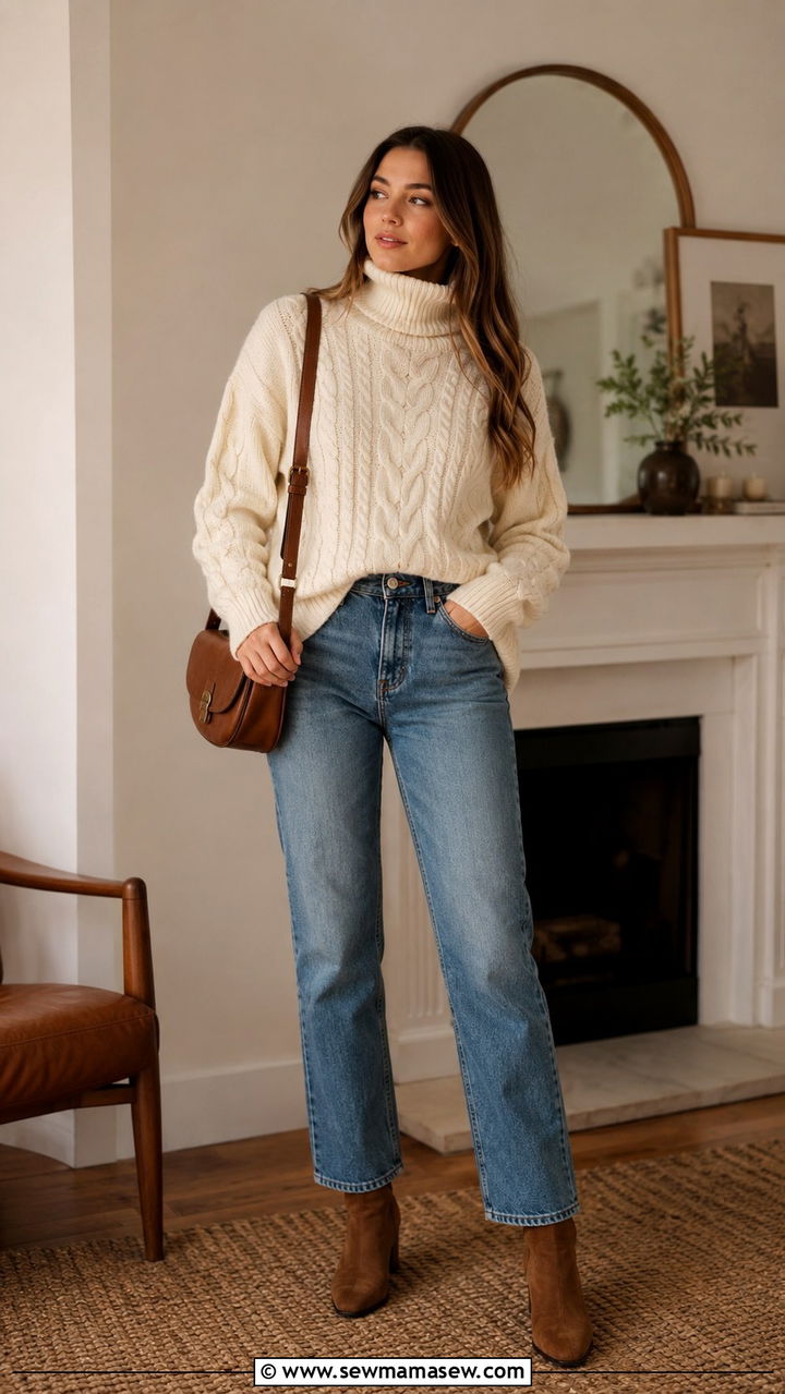 Shoulder Bag Outfit Sweater Jeans - 30 Shoulder bag outfit ideas