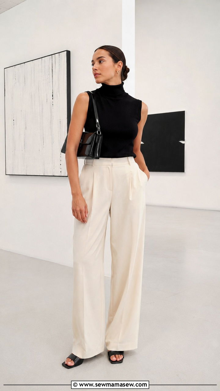 Shoulder Bag Outfit Wide Leg Pants - 30 Shoulder bag outfit ideas