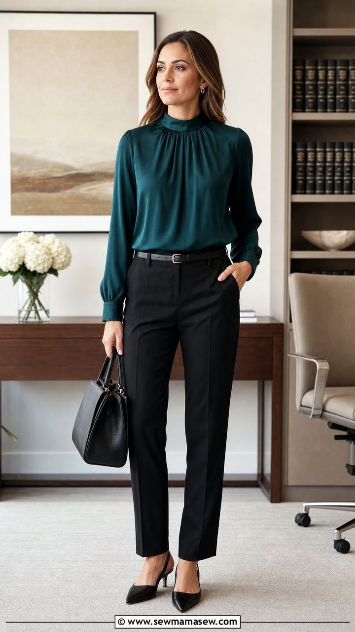 Silk Blouse And Tailored Trousers Deposition Outfit - 25 Deposition outfit ideas