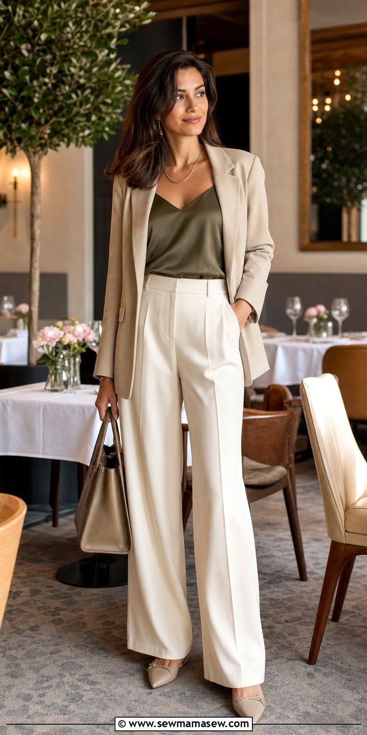 Silk Camisole And Tailored Trousers Book Club Outfit - 35 Book club outfit ideas