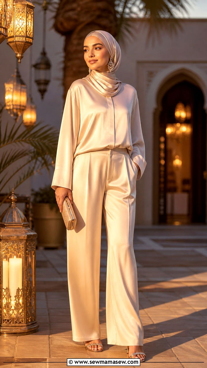 Silk Coordinated Set Ramadan Evening Wear - 40 Ramadan outfit ideas