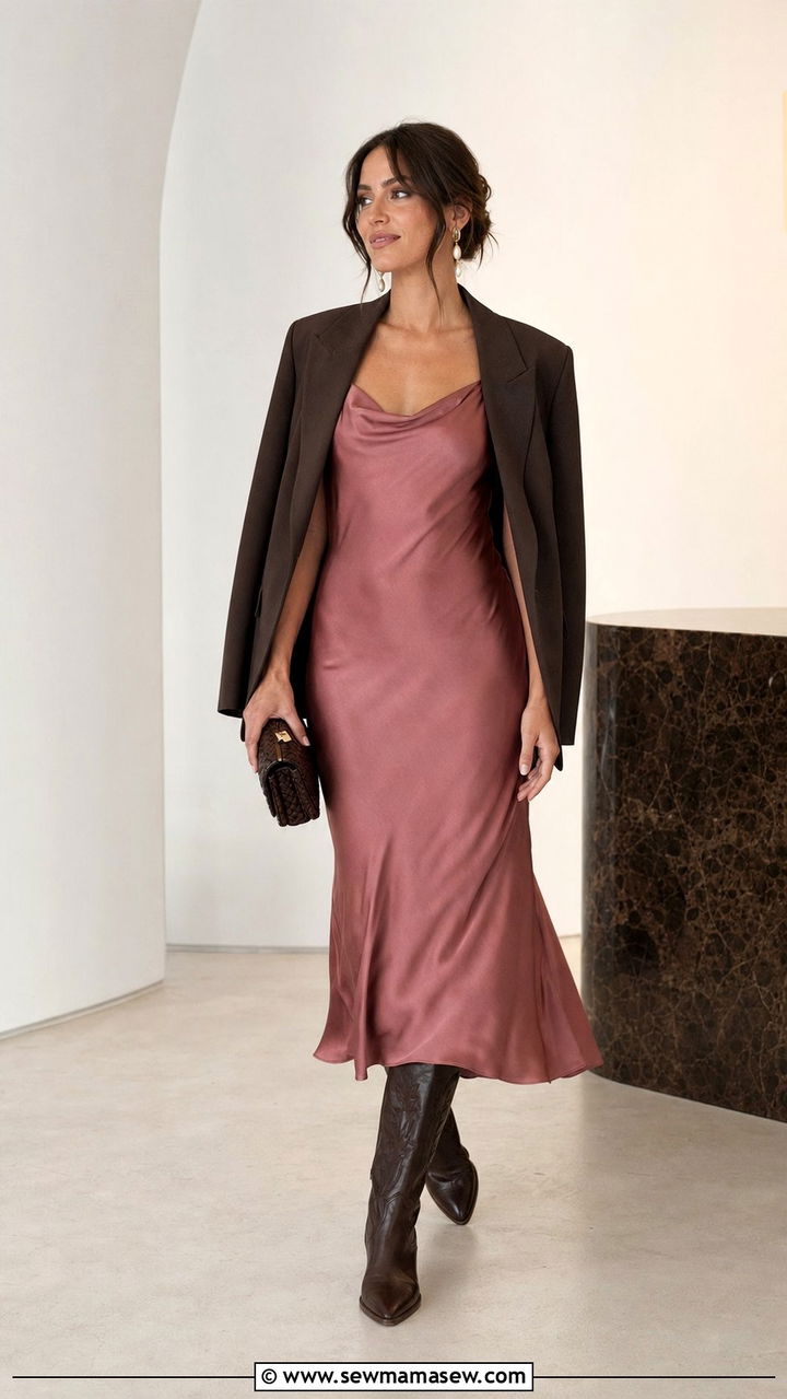 Silk Dress With Cowboy Boots - 25 Cowboy boots outfit ideas with a dress