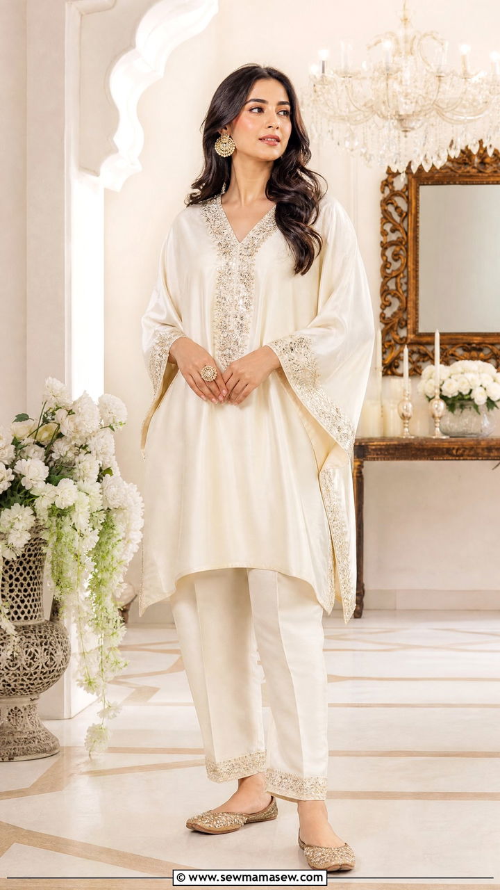 Silk Kaftan And Straight Pant Coord Set - 30 Coord set outfit ideas for festival