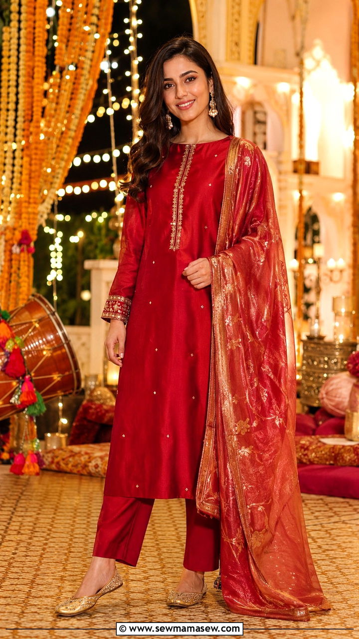 Silk Kurta Set for Dholki Function - 20 Wedding guest outfit ideas Dholki