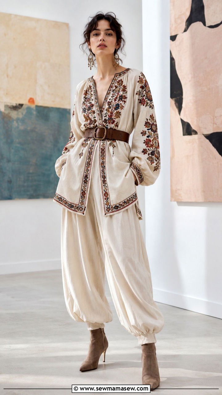 Silk Muslin Midi Dress With Thigh High Suede Boots - 20 Boho outfit ideas Chloe runway style