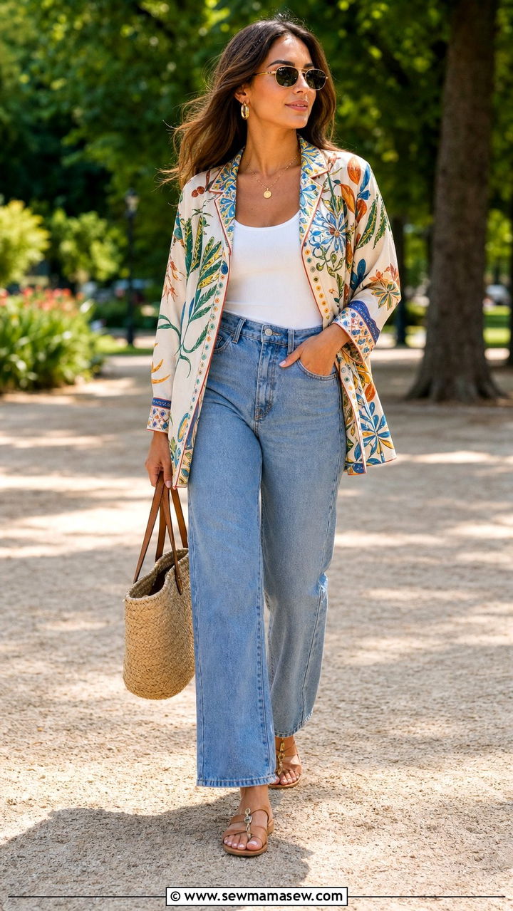 Silk Pajama Shirt As A Jacket - 25 Silk loungewear outfit ideas