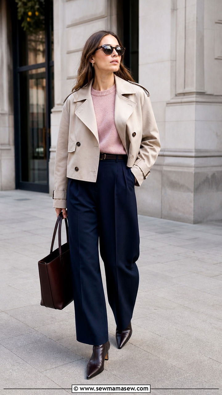 Silk Scarf Top With Linen Blend Trousers - 40 Spring wardrobe ideas