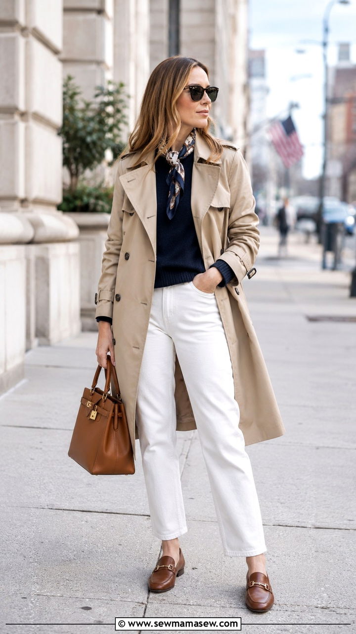 Silk Scarf Trench Coat Old Money Outfit - 30 old money outfits aesthetic