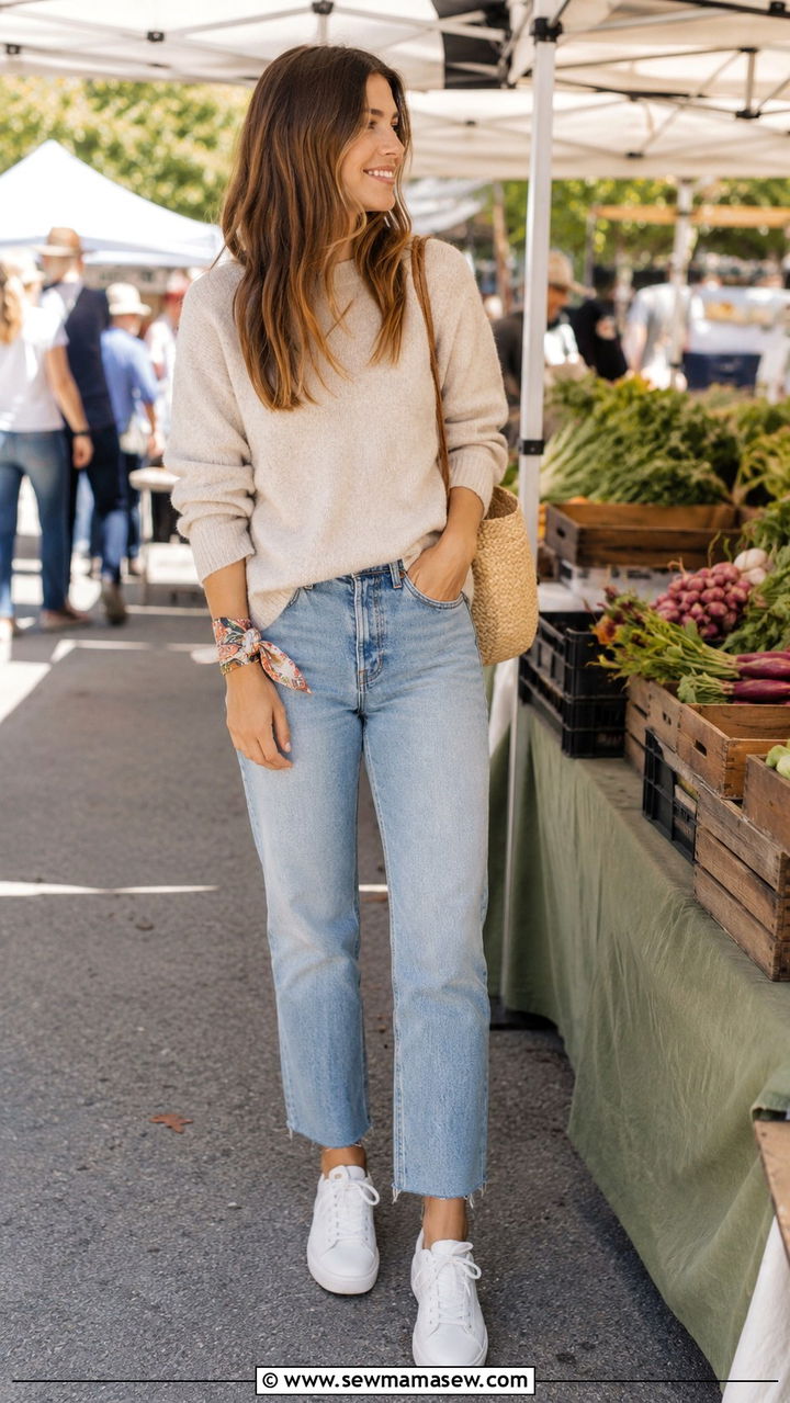 Silk scarf wrapped around the wrist with a casual look - 30 Ways to wear a silk scarf