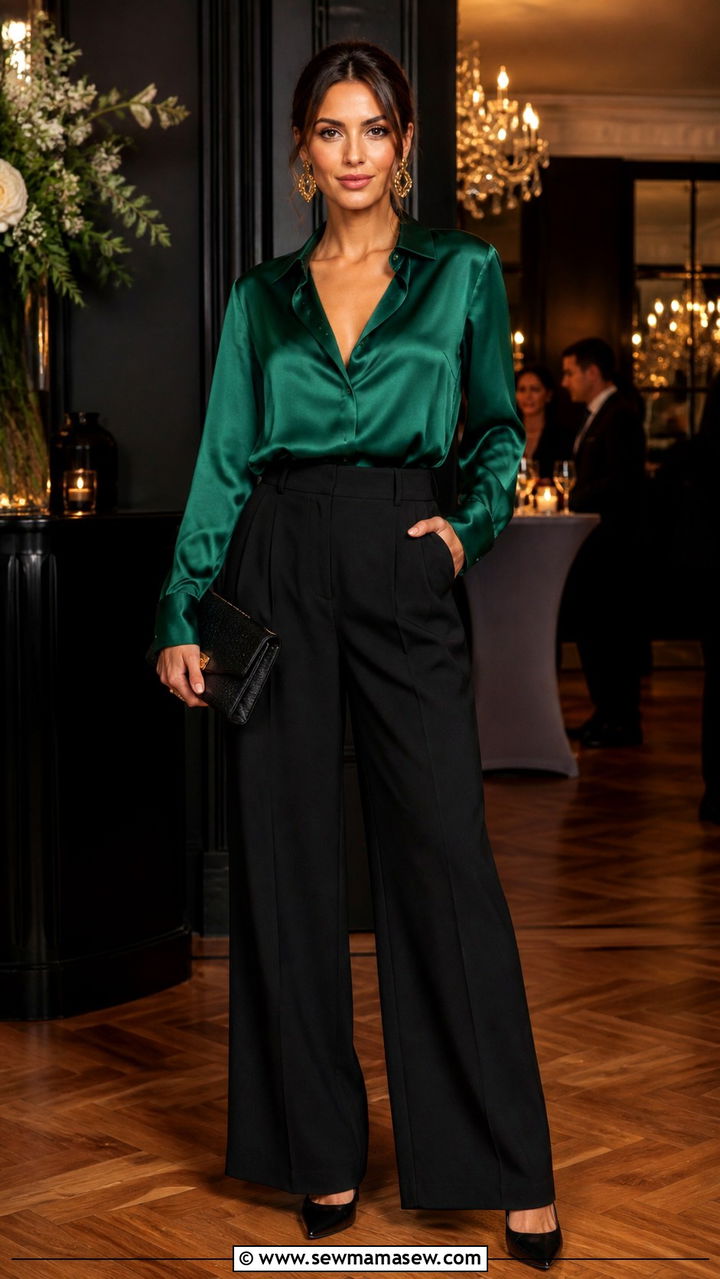 Silky Blouse and Trousers Spring Outfit - 40 Chic spring outfits