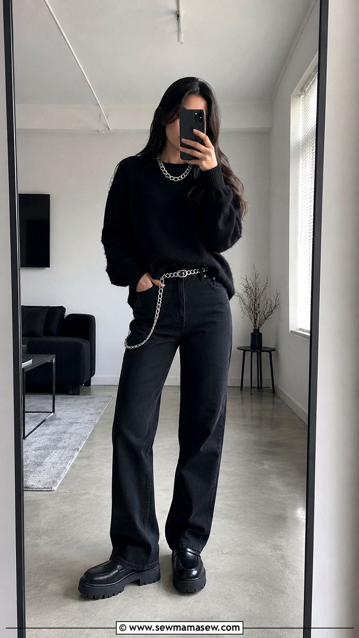 Silver Chain Accessories Outfit - 30 edgy outfit ideas for women