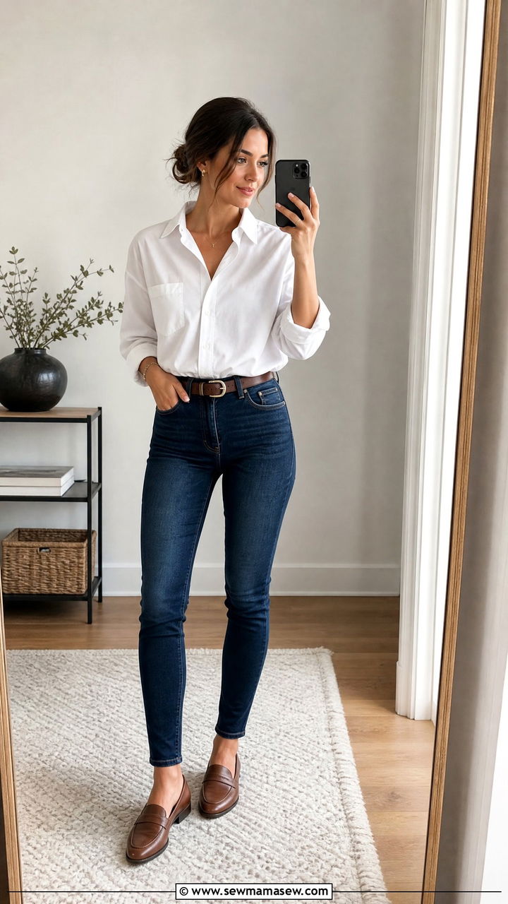 Skinny Jeans With Button Down Shirt - 25 chic skinny jeans outfit ideas