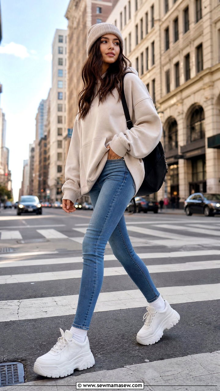Skinny Jeans With Chunky Platform Sneakers - 25 chic skinny jeans outfit ideas