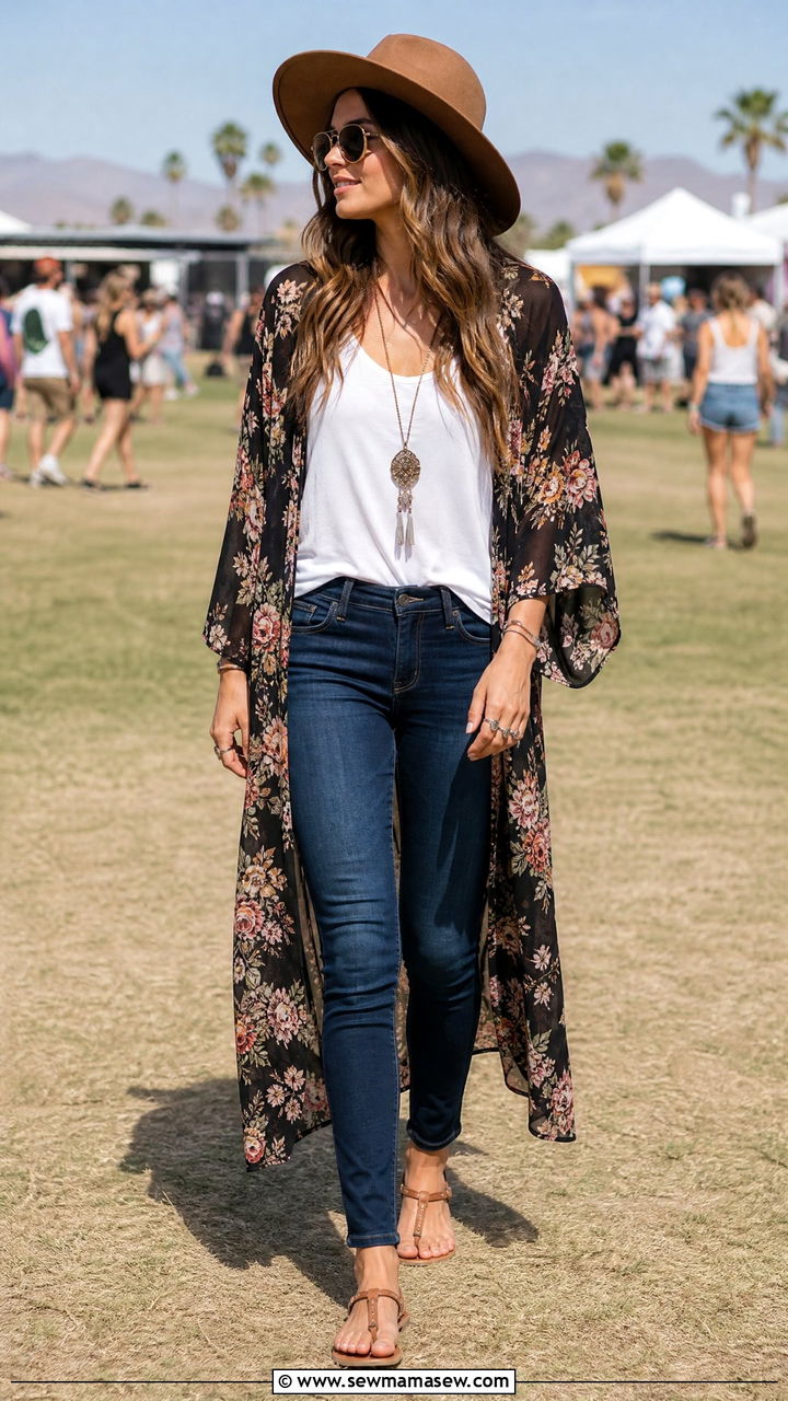 Skinny Jeans With Kimono Cover Up Outfit - 25 How to style skinny jeans in summer
