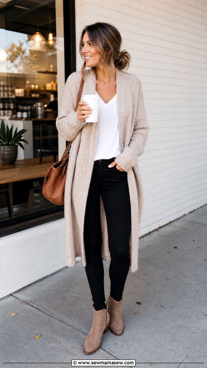 Skinny Jeans With Long Cardigan Outfit - 25 chic skinny jeans outfit ideas