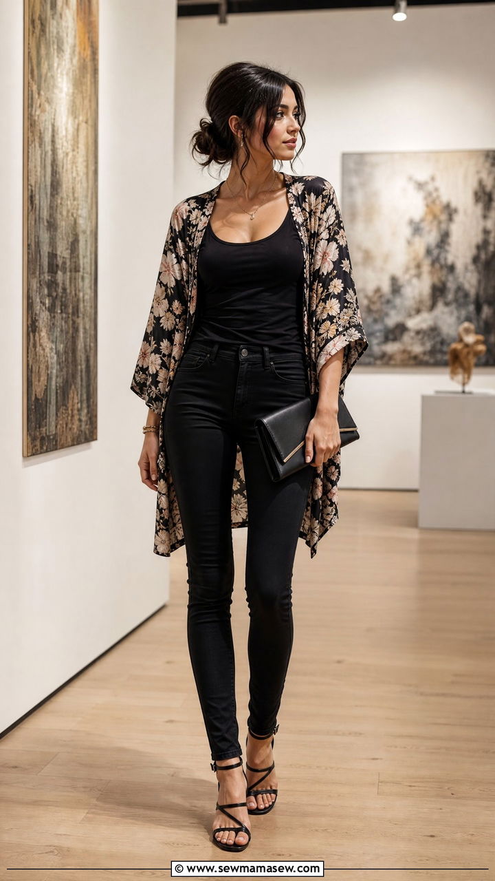 Skinny Jeans and Kimono Spring Outfit - 25 How to style skinny jeans in spring