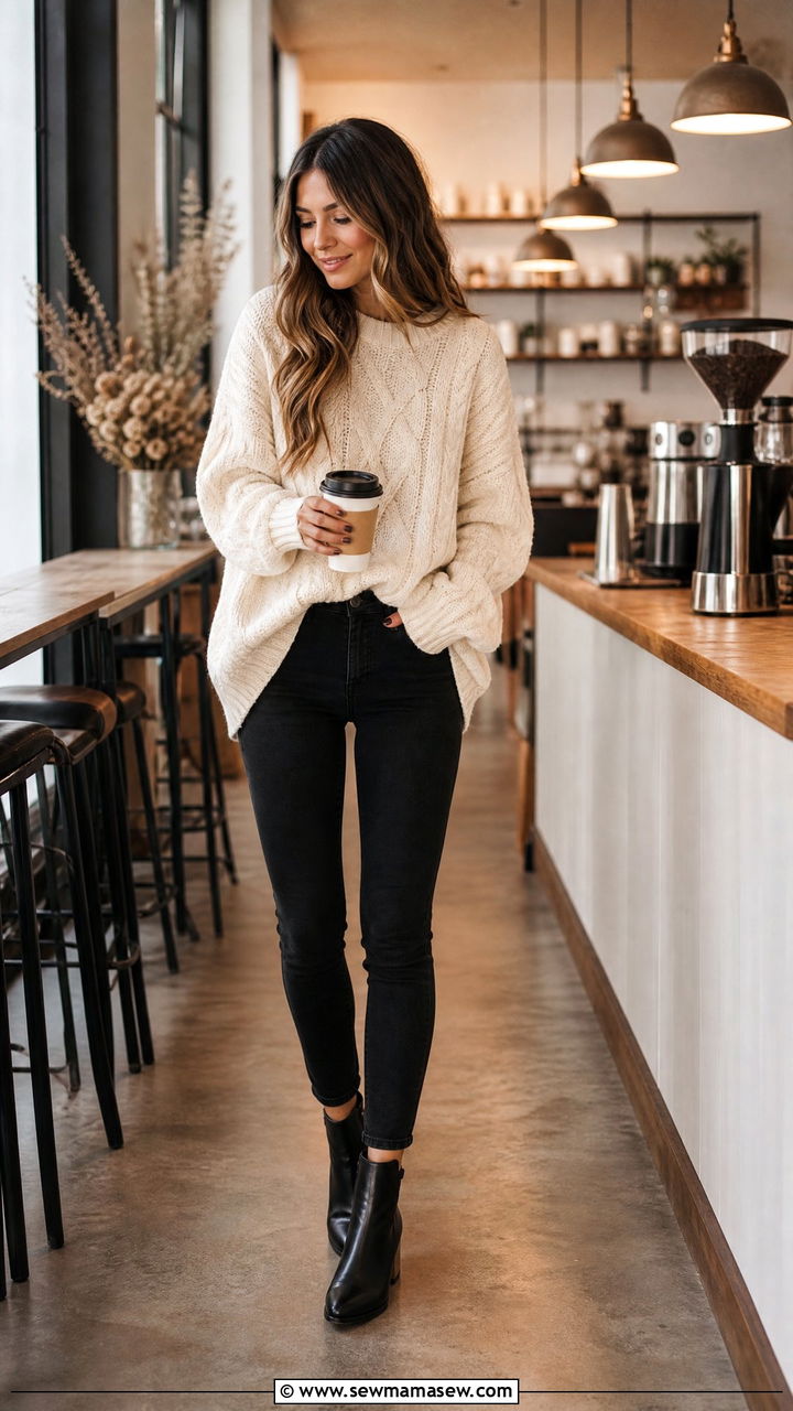 Skinny Jeans and Oversized Sweater Spring Outfit - 25 How to style skinny jeans in spring