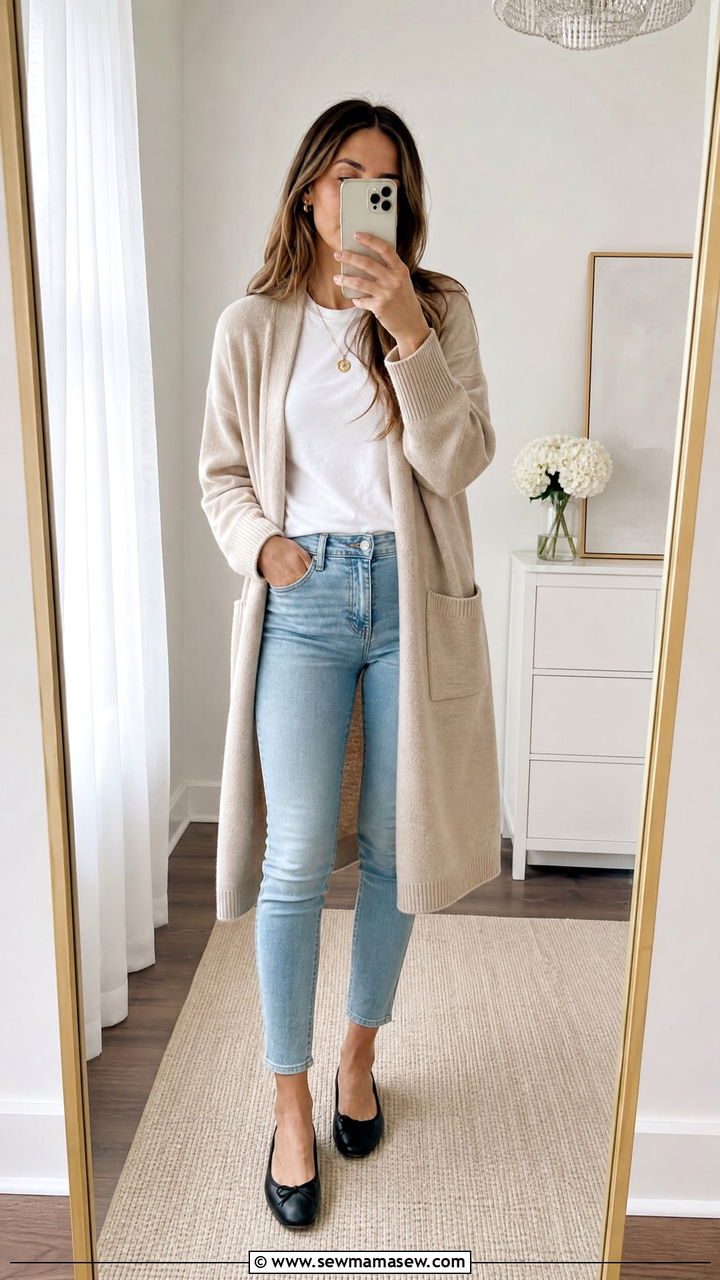 Skinny Jeans with Ballet Flats Spring Outfit - 25 How to style skinny jeans in spring