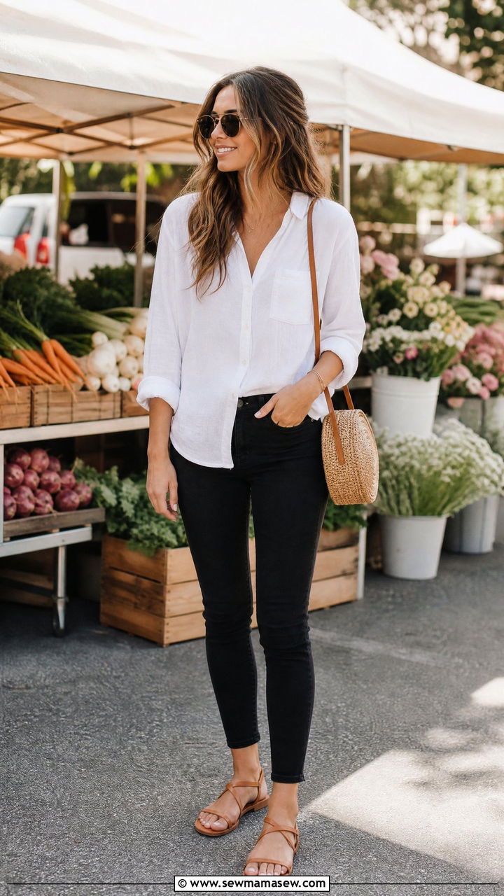 Skinny Jeans with Flat Sandals Spring Outfit - 25 How to style skinny jeans in spring