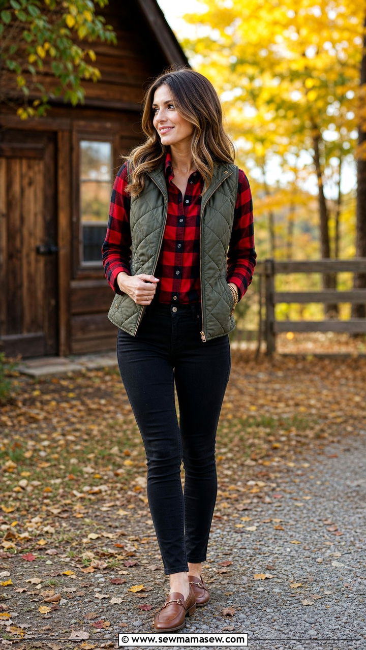 Skinny Jeans with Plaid Button Down Shirt and Loafers - 25 Skinny jeans outfit ideas with loafers
