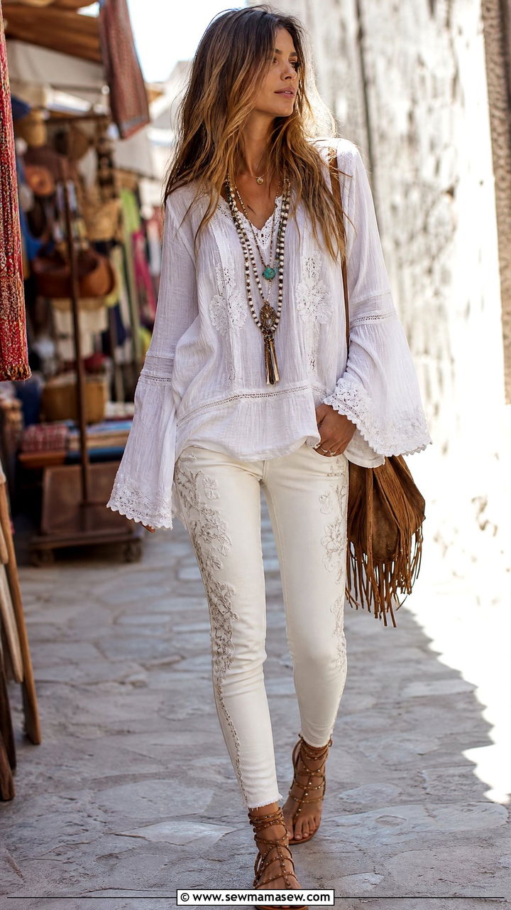 Skinny jeans with boho tunic travel look - 25 How to style skinny jeans for travel