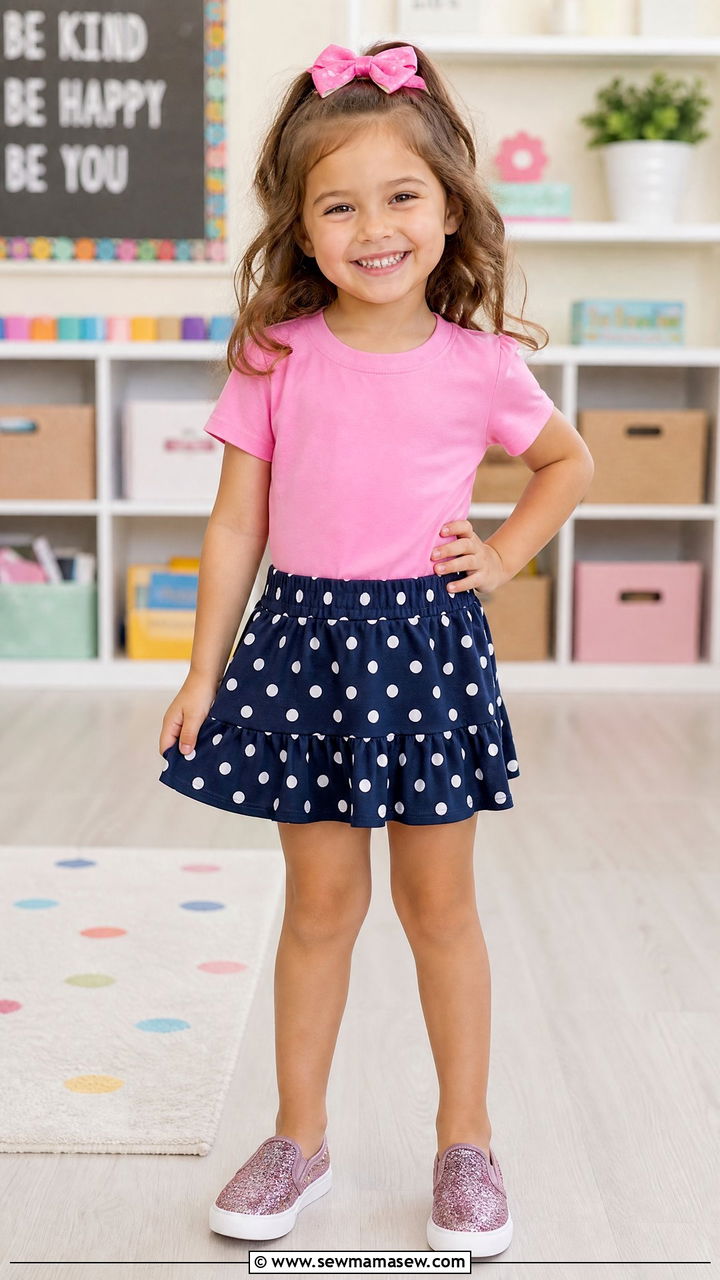 Skirt and Top Set for Kindergarten Girl - 25 Kindergarten outfit ideas