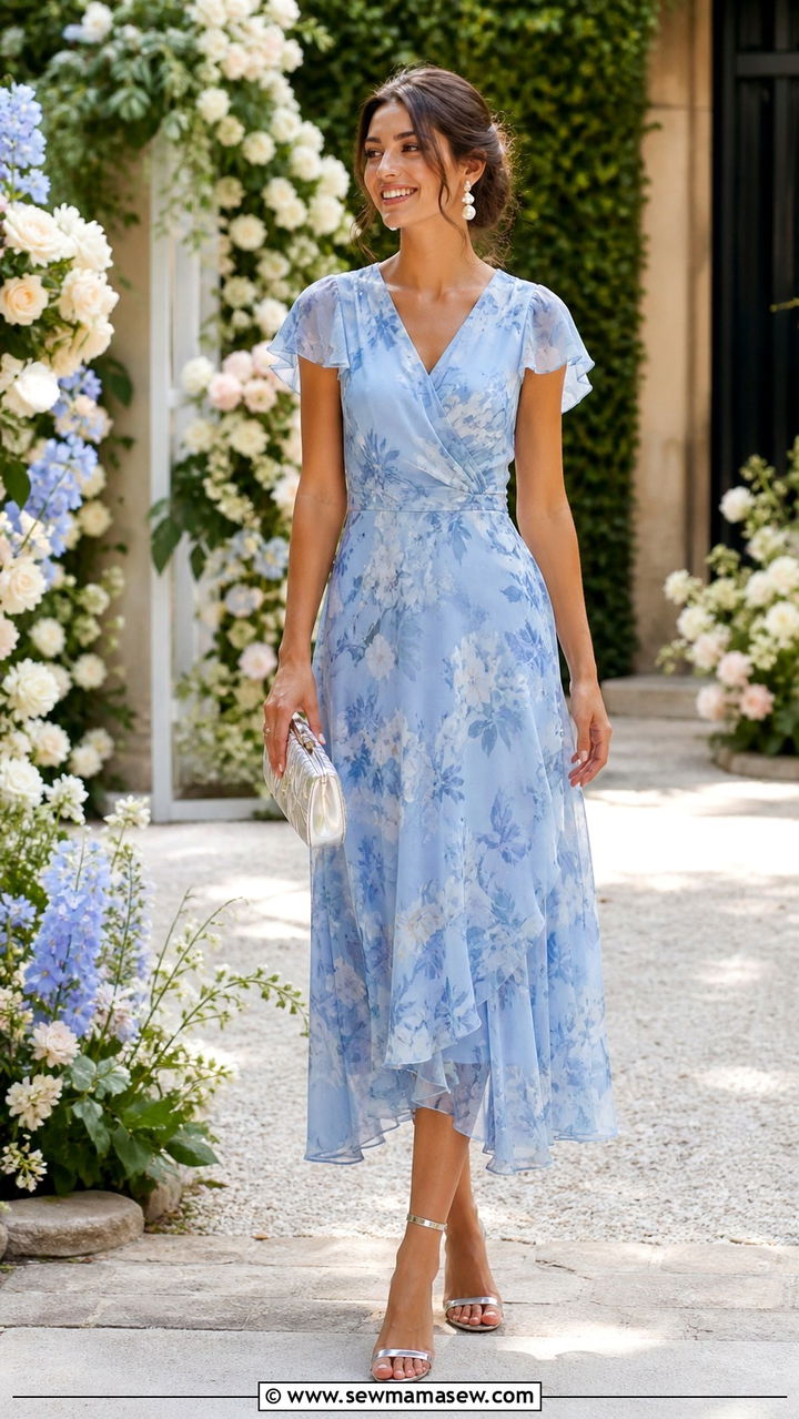 Sky Blue Wedding Guest Dress Outfit - 40 Sky blue outfit ideas