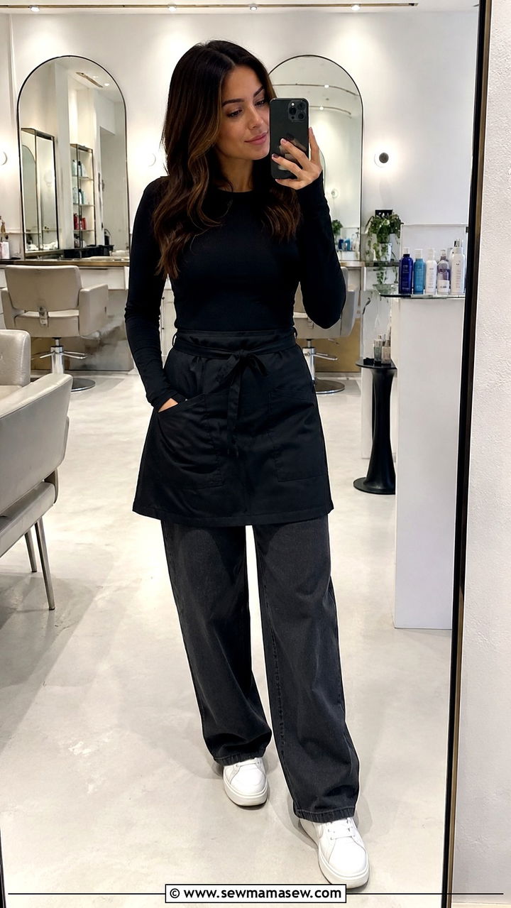 Sleek Bodysuit with Relaxed Trousers - 20 Hairstylist outfit ideas