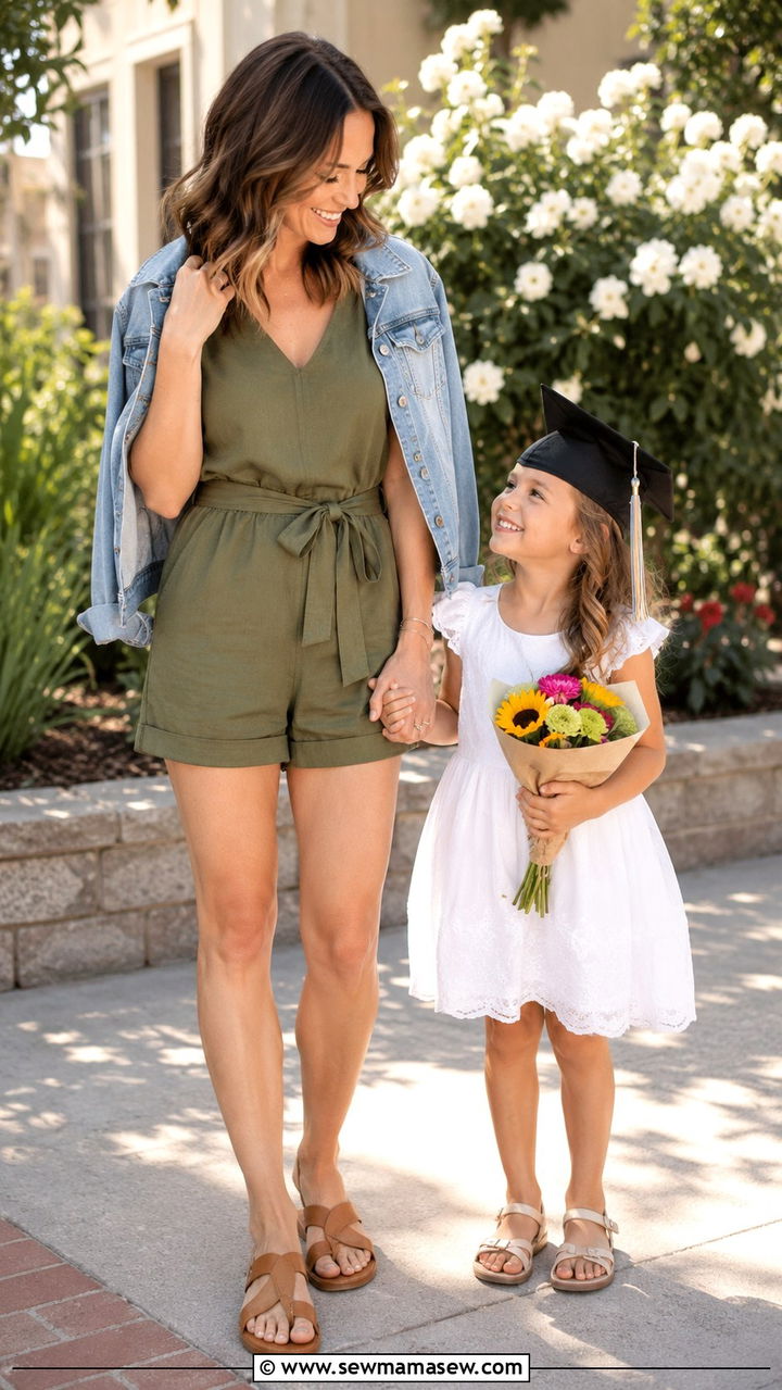 Sleeveless Summer Romper - 30 Kindergarten graduation outfit ideas for moms