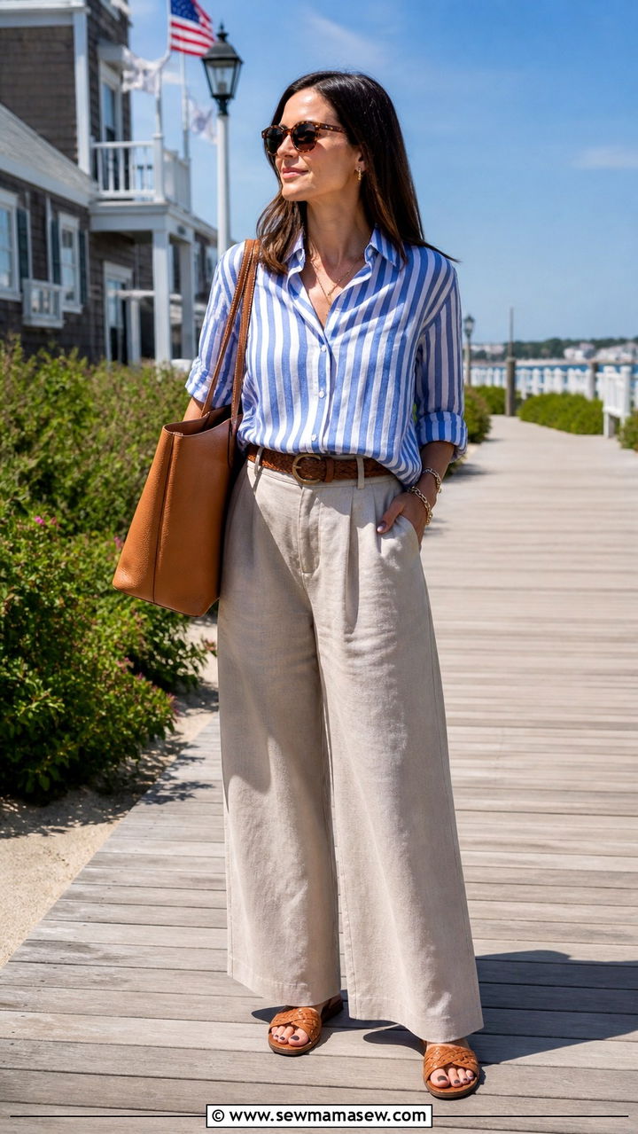 Sleeveless Wrap Top with Floral Palazzo Pants - 40 palazzo pants outfit ideas
