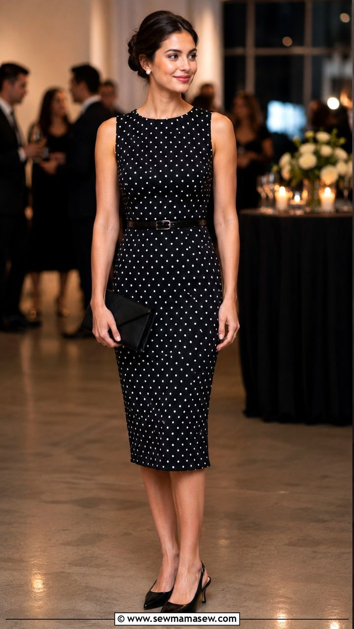 Sleeveless sheath dress with kitten heels outfit - 25 Mid century modern outfit ideas