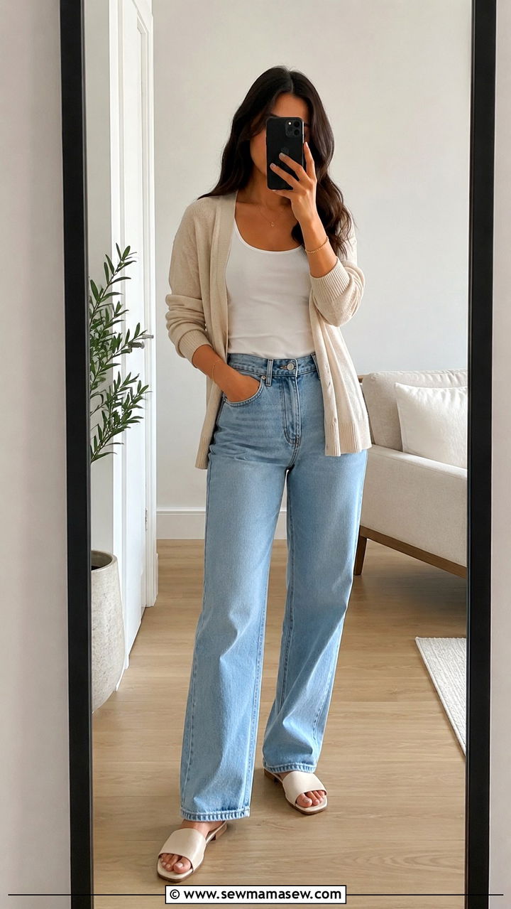 Slides with a cardigan - 30 How to style slides