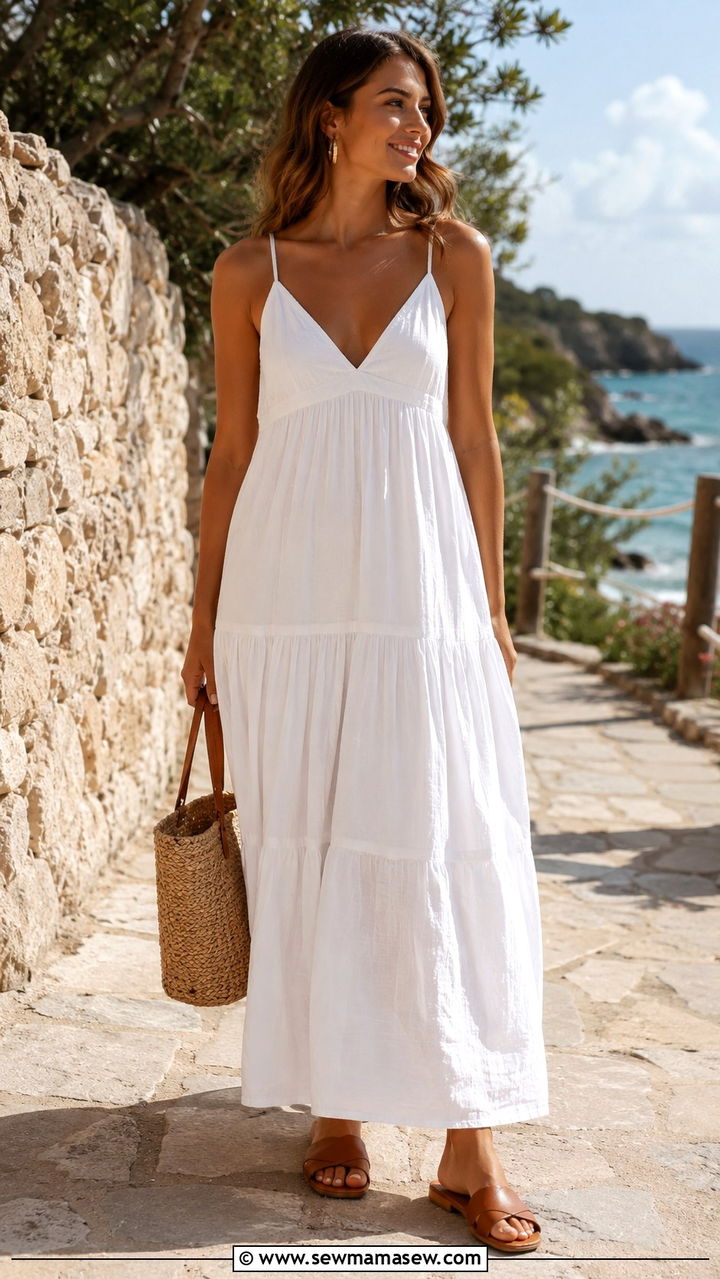 Slides with a maxi dress - 30 How to style slides