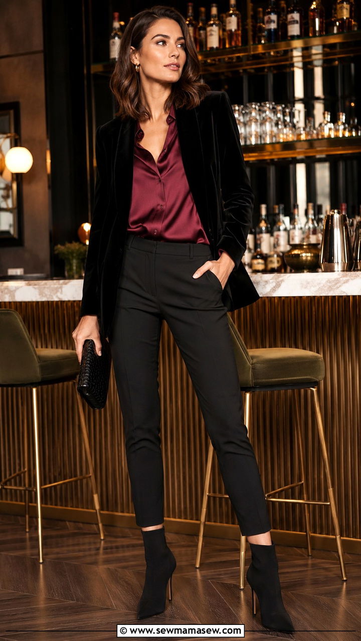 Slim Fit Trouser Sleek Look - 30 trouser outfit ideas for women